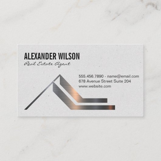 Carte De Visite Touches de la maison | Logo en métal de l'immobili (Dos)