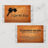 Carte De Visite Touches de la maison | Marbre bois (Devant / Derrière)