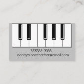 Carte De Visite Touches de piano Imprimer Cool Piano Clavier Ensei (Dos)
