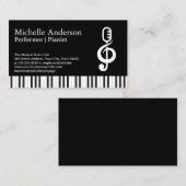 Carte De Visite Touches de piano | Note musicale de microphone (Devant / Derrière)