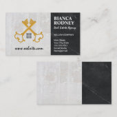 Carte De Visite Touches dorées vintage | Marbre (Devant / Derrière)