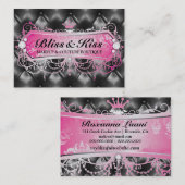 Carte De Visite Touffe rose de noir du bonheur 311 métallique (Devant / Derrière)