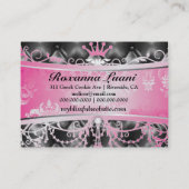 Carte De Visite Touffe rose de noir du bonheur 311 métallique (Dos)