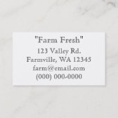 Carte De Visite Tour de chariot (Dos)