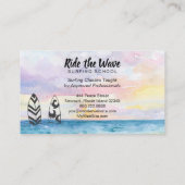 Carte De Visite Tour de *~* l'école surfante de plage d'océan de (Dos)