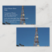 Carte De Visite Tour de télécommunications sous un ciel bleu (Devant / Derrière)