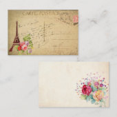 Carte De Visite Tour Eiffel (Devant / Derrière)