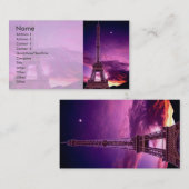 Carte De Visite Tour Eiffel Au Ciel Soleil (Devant / Derrière)