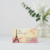 Carte De Visite Tour Eiffel avec les coeurs de flottement (Debout devant)