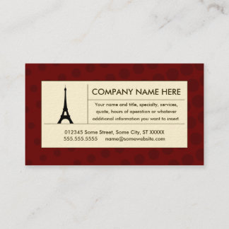 Carte De Visite tour eiffel mi-teinte