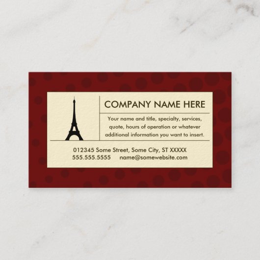 Carte De Visite tour eiffel mi-teinte (Devant)