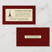 Carte De Visite tour eiffel mi-teinte (Devant / Derrière)