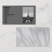 Carte De Visite Tour Eiffel, modèle (Devant / Derrière)