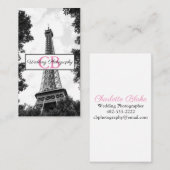 Carte De Visite Tour Eiffel noir et blanc professionnel (Devant / Derrière)