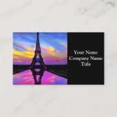 Carte De Visite Tour Eiffel Pittoresque Au Coucher Du Soleil (Devant)