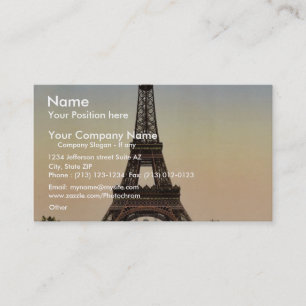 Carte De Visite Tour Eiffel, regard à pleine vue vers le Trocade