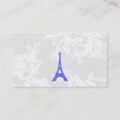 Carte De Visite Tour Eiffel Rouge & Diamants Bleus sur Dentelle Bu (Dos)