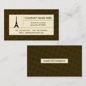 Carte De Visite Tour Eiffel tramé (Devant / Derrière)