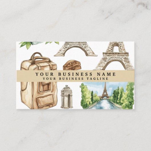 Carte De Visite Tour Eiffel Voyage (Devant)