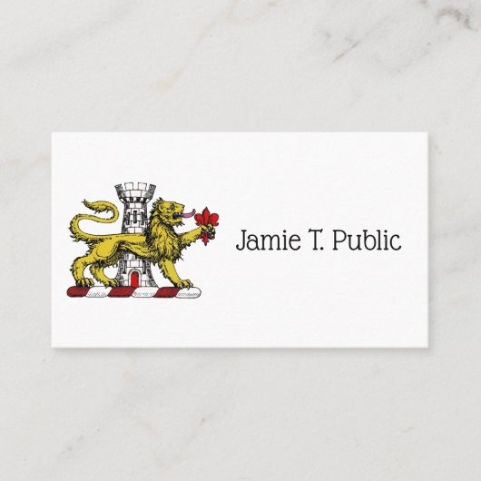 Carte De Visite Tour Lion Fleur de Lis Crest Emblem C (Devant)