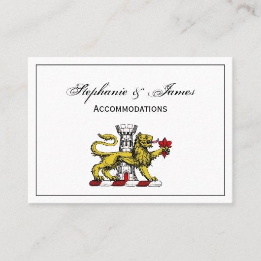Carte De Visite Tour Lion Fleur de Lis Crest Emblem C (Devant)