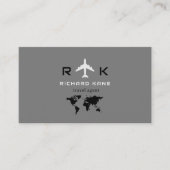 Carte De Visite Tour Tourisme Agent de Voyage gris (Devant)