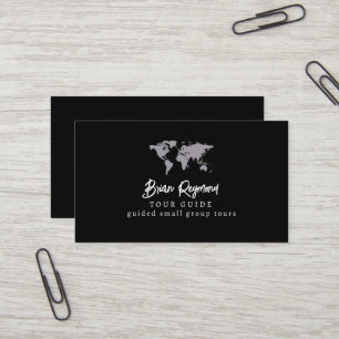 Carte De Visite Tour Tourisme Guide noir