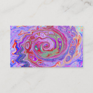 Carte De Visite Tourbillon Abstrait Rétro Rouge, Violet et Rose