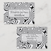 Carte De Visite Tourbillon blanc noir Conception abstraite (Devant / Derrière)