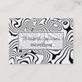 Carte De Visite Tourbillon blanc noir Conception abstraite (Devant)