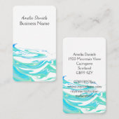 Carte de visite tourbillon bleu turquoise (Devant / Derrière)
