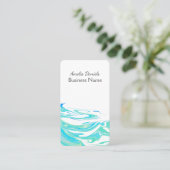 Carte de visite tourbillon bleu turquoise (Debout devant)