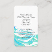 Carte de visite tourbillon bleu turquoise (Dos)