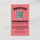 Carte De Visite tourbillon de fraise avec code QR (Dos)