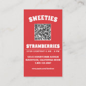 Carte De Visite tourbillon de fraise avec code QR (Dos)