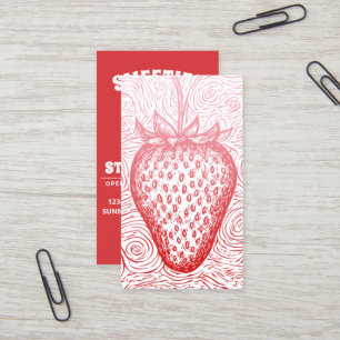 Carte De Visite tourbillon de fraise avec code QR
