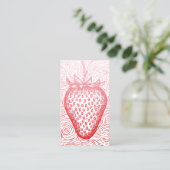 Carte De Visite tourbillon de fraise avec code QR (Debout devant)