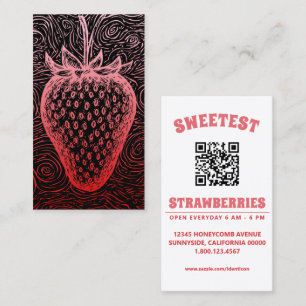 Carte De Visite tourbillon de fraise avec code qr