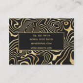 Carte De Visite Tourbillon de liquide Black Gold Résumé Conception (Dos)