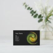 Carte De Visite TOURBILLON DE LUMIÈRE , noir vert jaune vibrant (Debout devant)