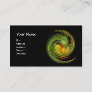Carte De Visite TOURBILLON DE LUMIÈRE , noir vert jaune vibrant