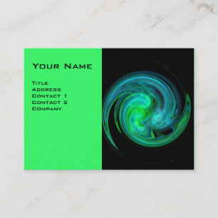 Carte De Visite TOURBILLON LUMINEUX, noir bleu vert blanc vibrant