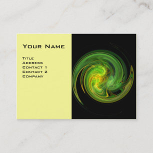 Carte De Visite TOURBILLON LUMINEUX, noir jaune vert blanc vibrant