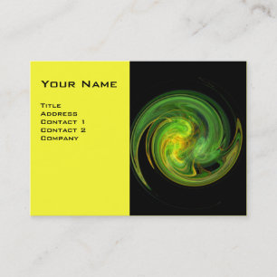 Carte De Visite TOURBILLON LUMINEUX, noir jaune vert blanc vibrant