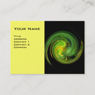 Carte De Visite TOURBILLON LUMINEUX, noir jaune vert blanc vibrant