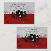 Carte de visite tourbillonnant à fleurs - Bourgogn (Devant / Derrière)