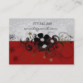 Carte de visite tourbillonnant à fleurs - Bourgogn (Dos)