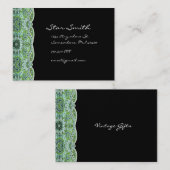 Carte De Visite Tourbillonnant Floral Faisly MerBleu et chaux (Devant / Derrière)