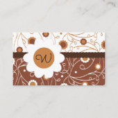 Carte de visite tourbillonnant Floral Monogram (Devant)