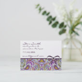 Carte De Visite Tourbillonnant Floral Paisley (Debout devant)